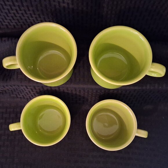Set of 4 HLC Fiesta Ware USA Lemongrass Ring Handle Coffee Cup Mugs - Picture 3 of 6